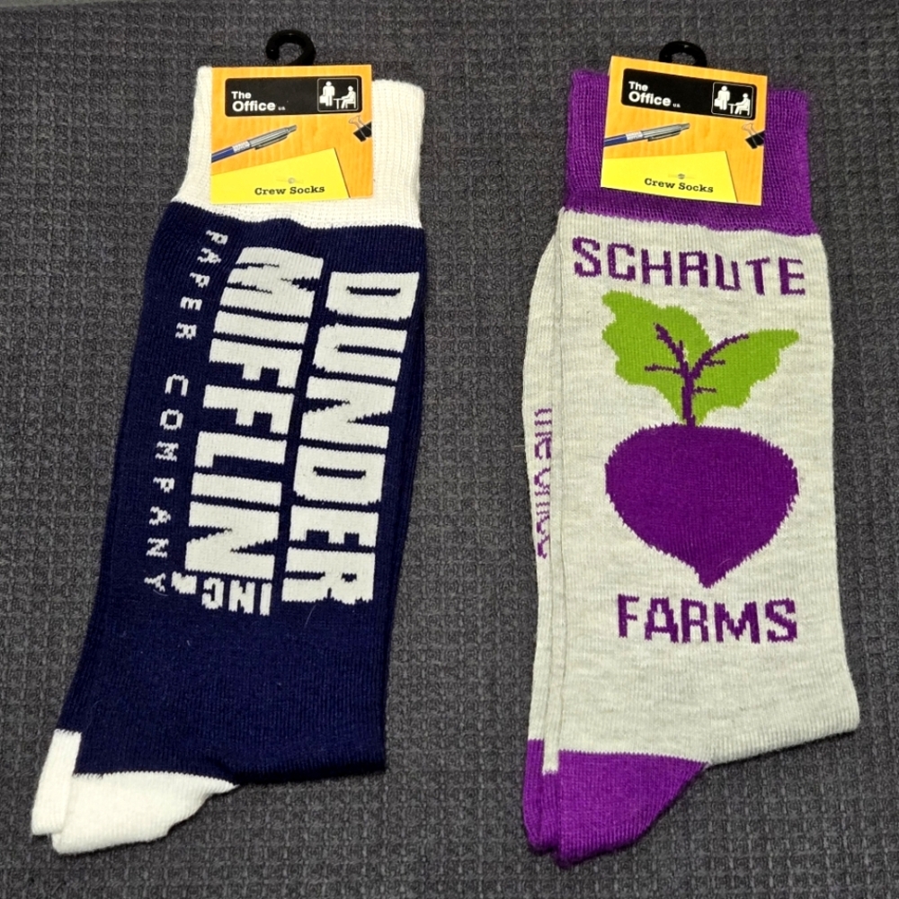 2 Pair Novelty Socks - The Office - NWT
